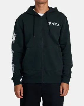 Benjamin Jeanjean Bouquet Zip-Up Hoodie - Black