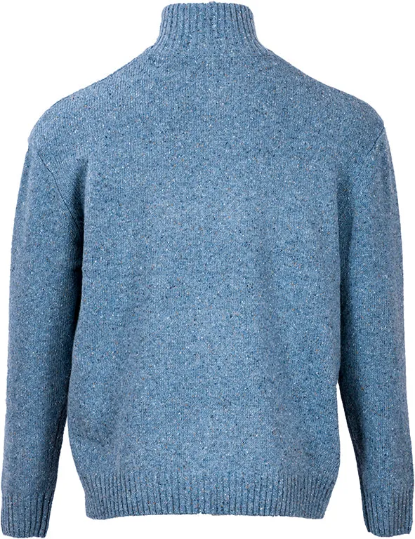 Aran Troyer Zip Sweater | Blue