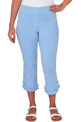 Bali Blue Pinstripe Denim Capri Pant