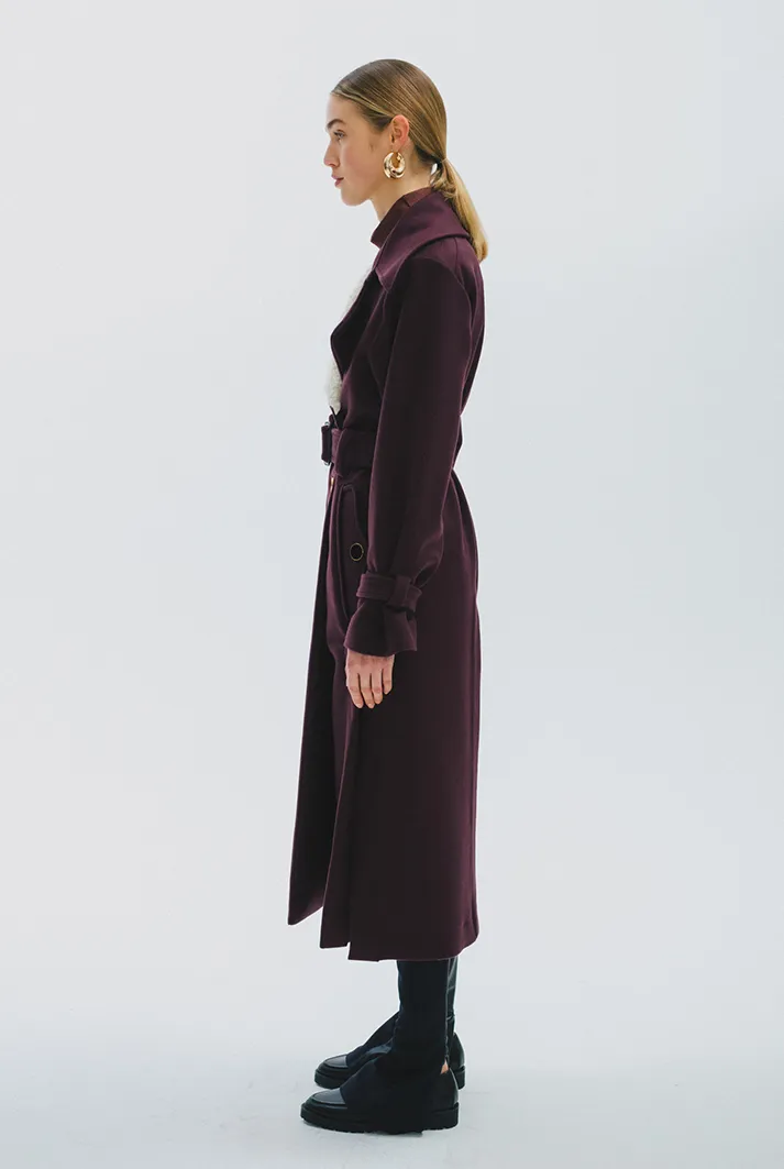 Belted Wool Trench Coat