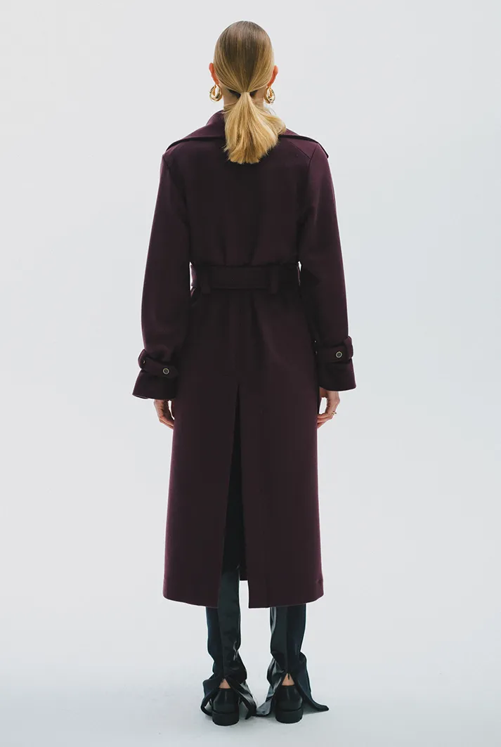 Belted Wool Trench Coat