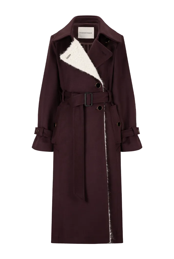 Belted Wool Trench Coat