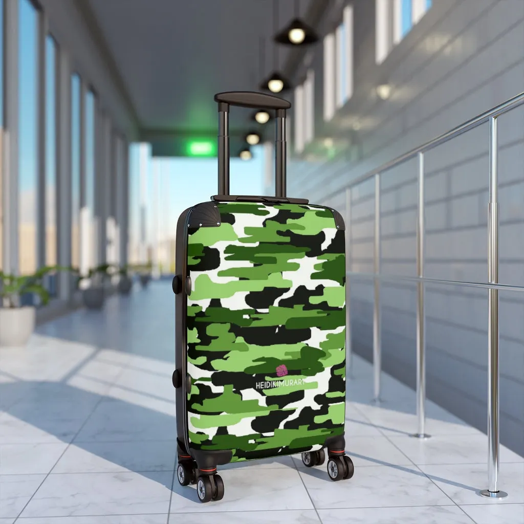 Best Green Camo Cabin Suitcase, Carry On Luggage With 2 Inner Pockets & Built in TSA-approved  Lock With 360° Swivel