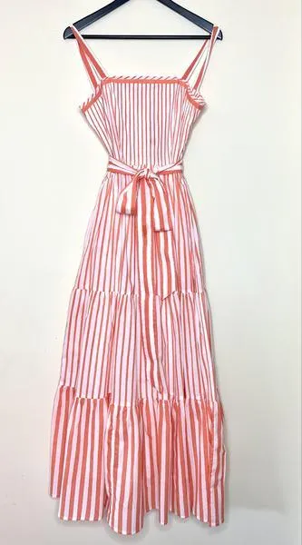 Betty Dress in Peach Stripe