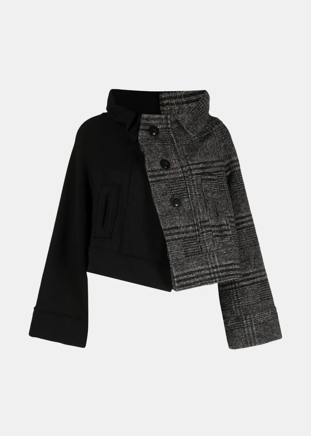 Black Asymmetric Cropped Jacket