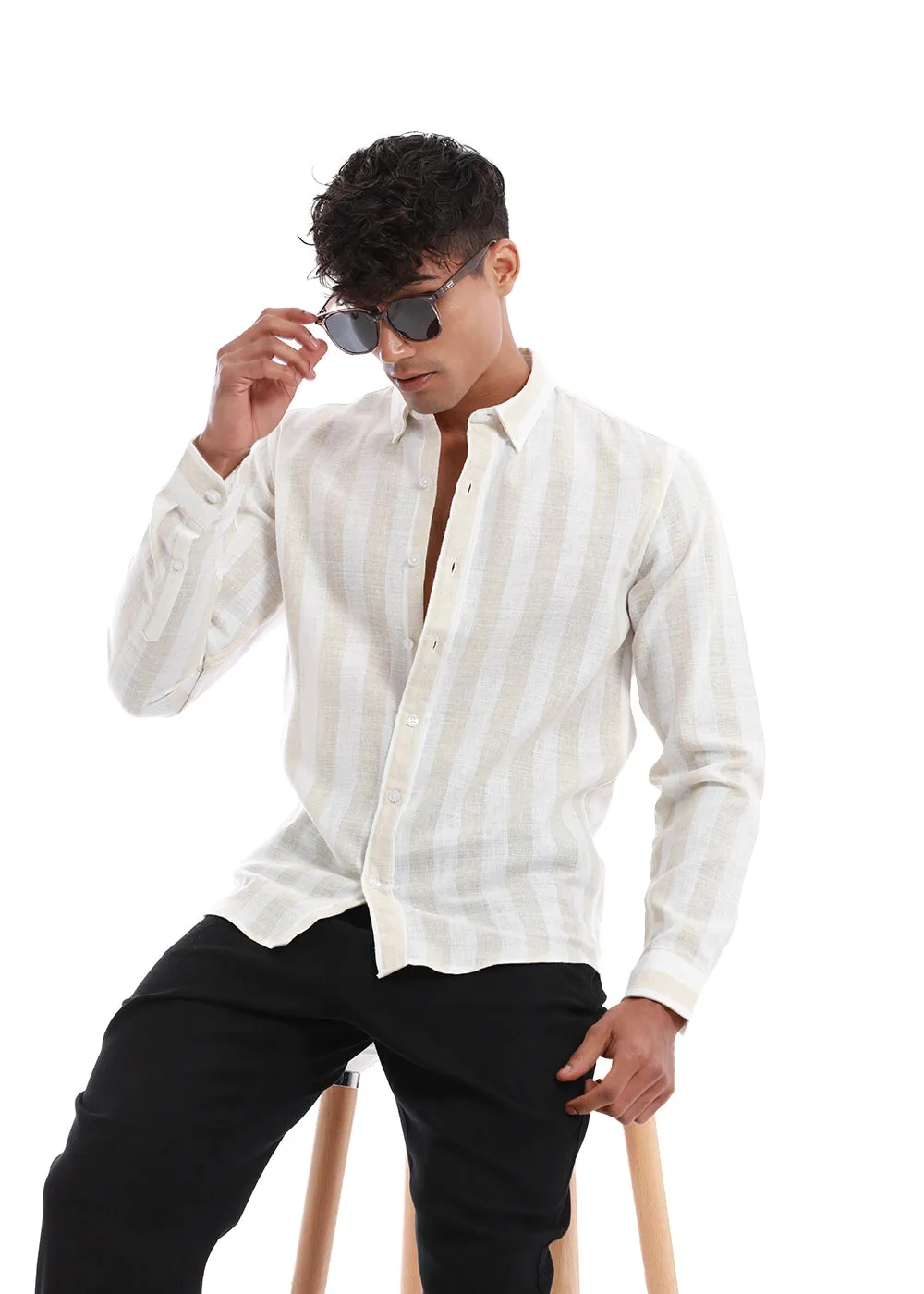 Boulder Beige Cosmos Blended Linen shirt