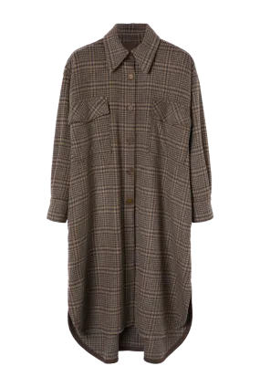 Checked Oversize Shirt Coat