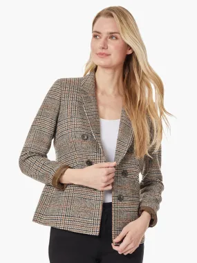 Classic Plaid Faux Double Breasted Blazer