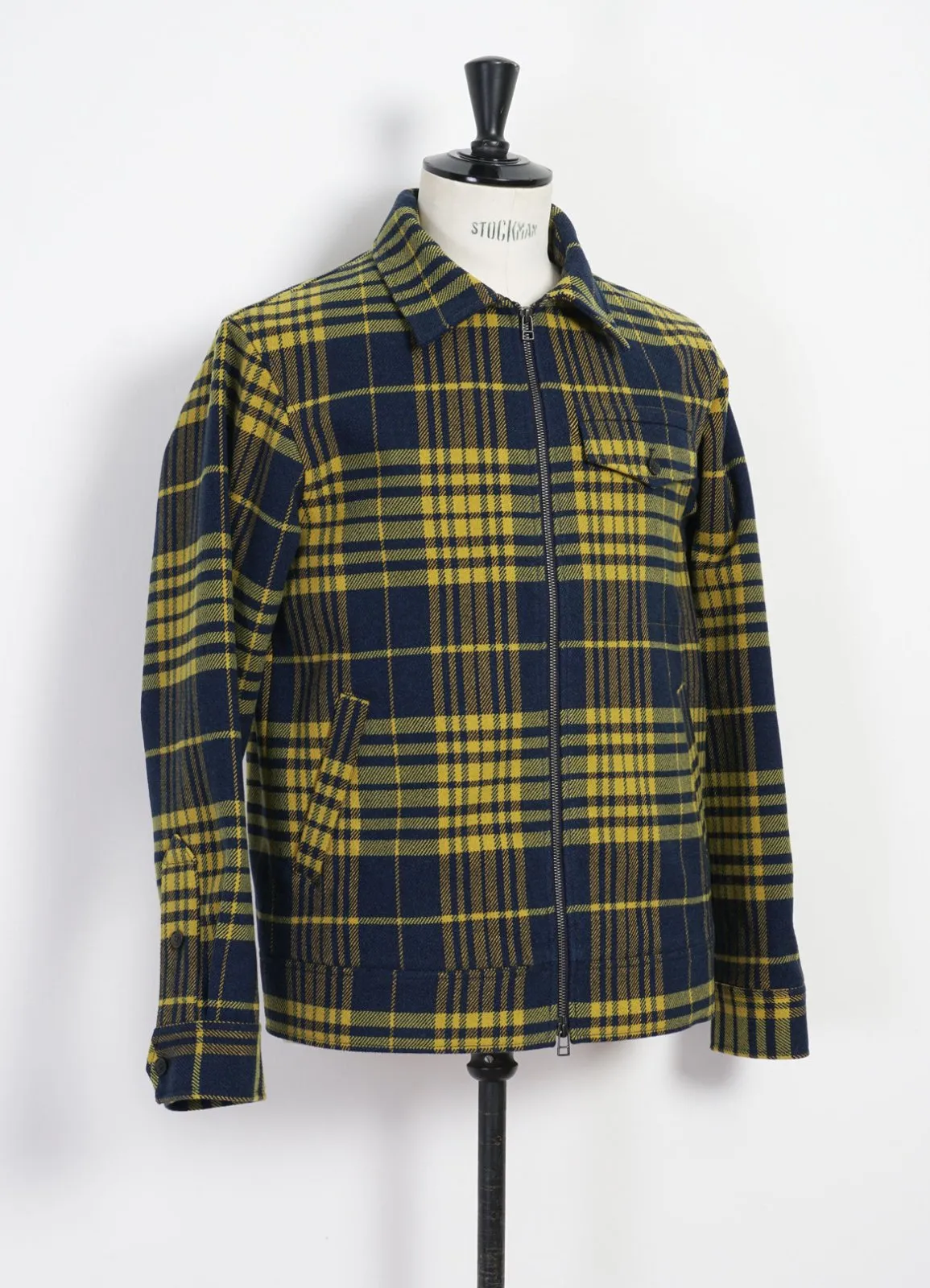 JARLE | Casual Zipper Jacket | Yellow Check