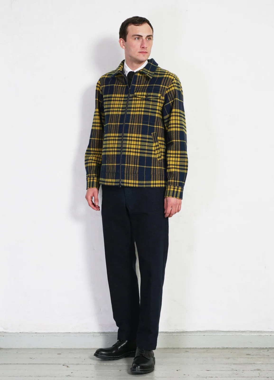 JARLE | Casual Zipper Jacket | Yellow Check