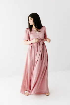 'Juliet' Satin Surplice Maxi Dress FINAL SALE