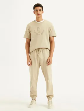 Men's Beige Regular Fit Joggers