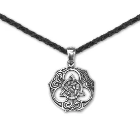 NEW: Mens Triquetra Circle Pendant Necklace, Celtic Triquetra Necklace