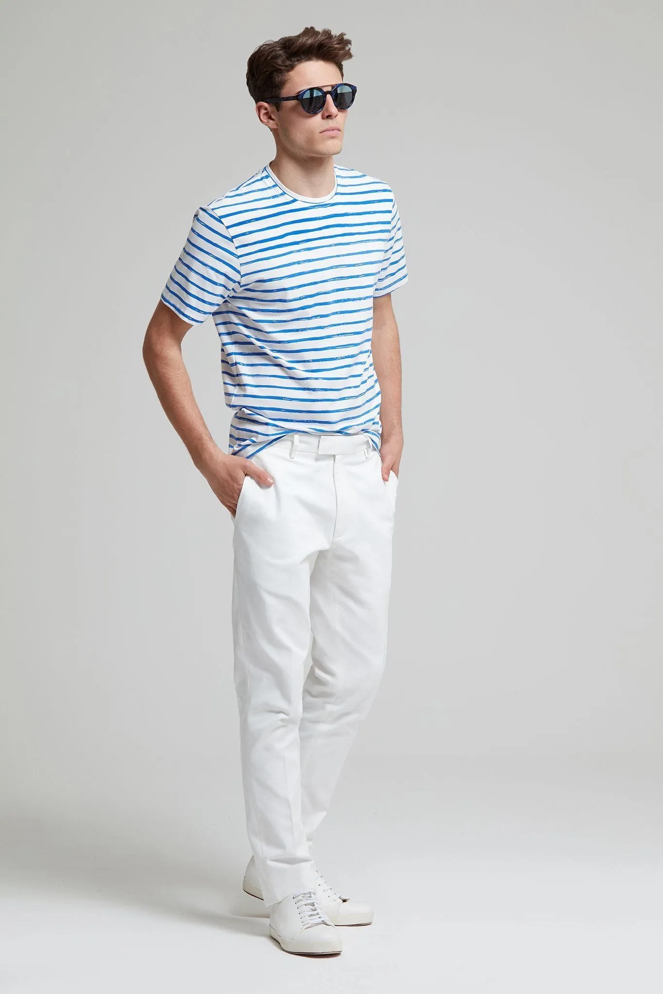 Printed Stripe Cotton Jersey T-Shirt